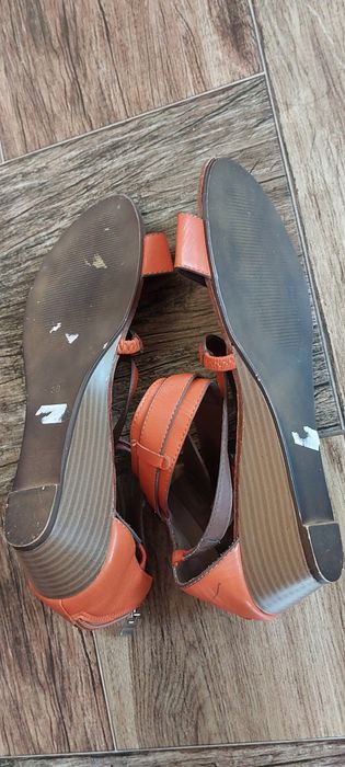 Sandalki sandały 39 40 pomarańczowe buty na koturnie