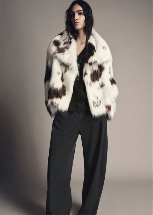 Шуба Zara з тваринним принтом