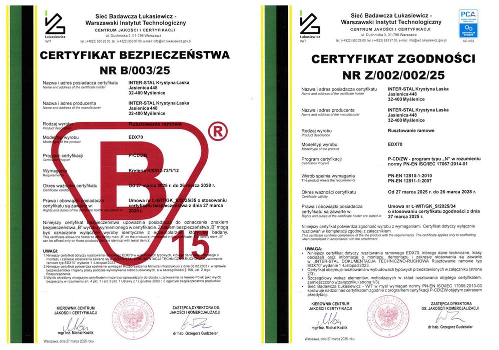 Rusztowanie 212m2 typ Plettac P70 6x33m nowe Pletak