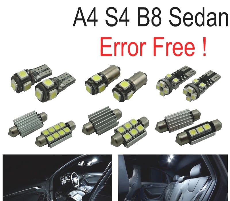 KIT COMPLETO 15 LAMPADAS LED INTERIOR AUDI A4 S4 B8 SALOON SEDAN 09-15