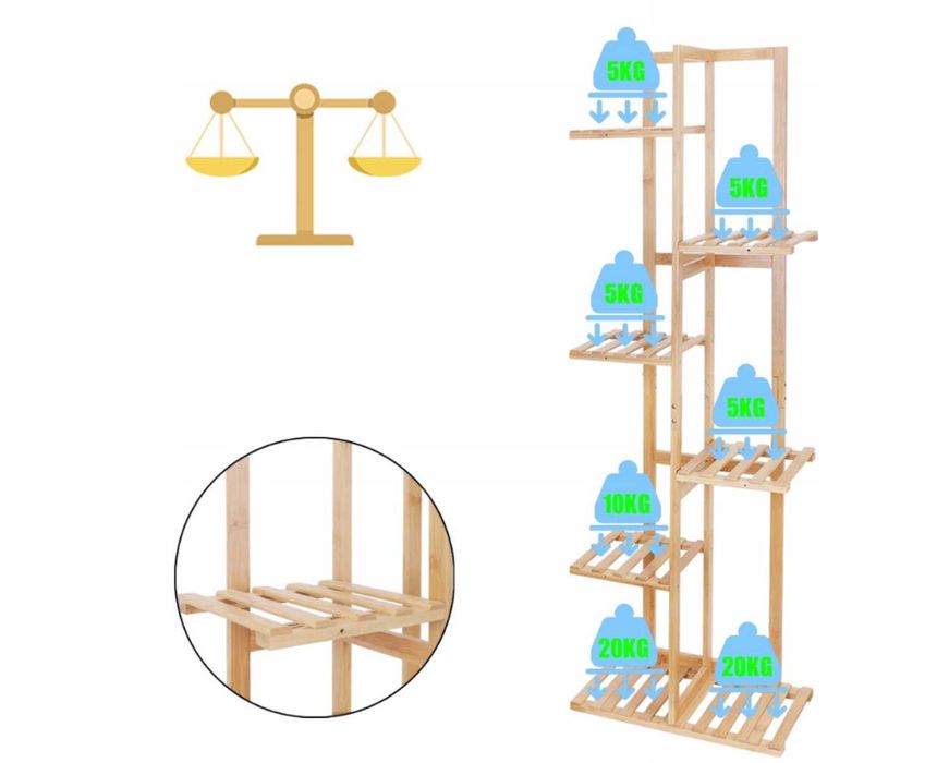 Stojak kwietnik stojąca doniczka na kwiaty półka