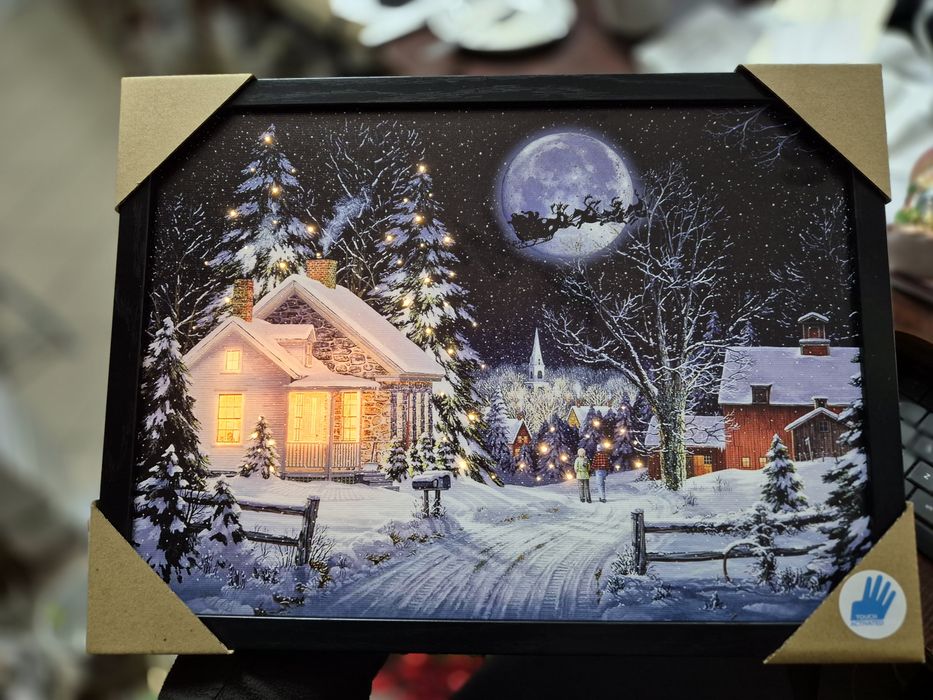 Obrazy LED świąteczne zimowe