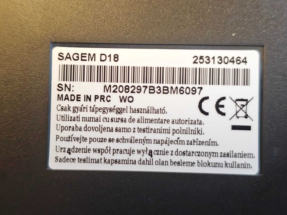 Telefon bezprzewodowy SAGEM D18 - baza, słuchawka, zasilacz