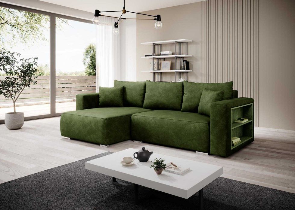 Narożnik rozkładany LUNA, Funkcja spania, Pojemnik, Rogówka, Producent