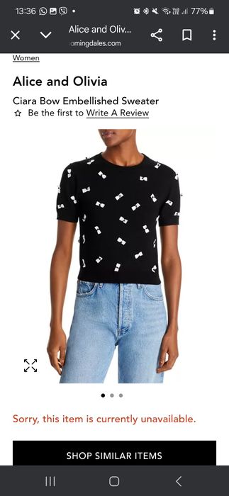 Кофта alice + olivia, вовна, розмір М