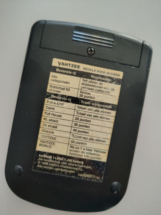 Stara Elektroniczna gierka gra konsola Yahtzee
