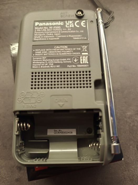 Радіоприймач кишеньковий Panasonic RF-P50D