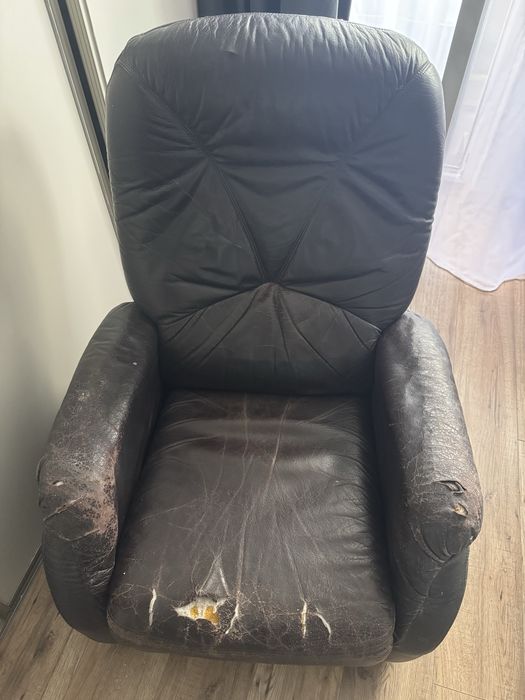 Fotel z funkcją relax skórzany