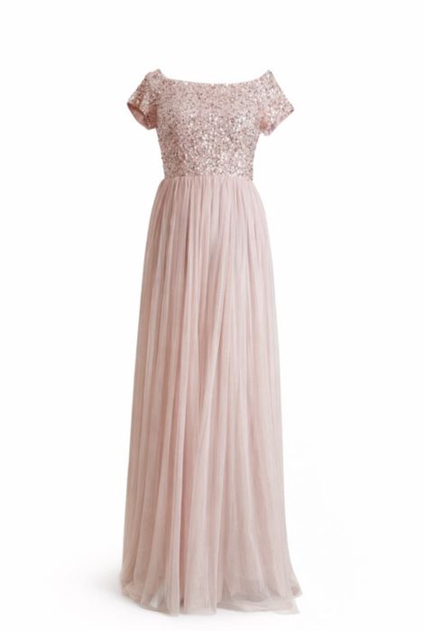 Tiulowa Maxi sukienka z cekinami Maya Deluxe