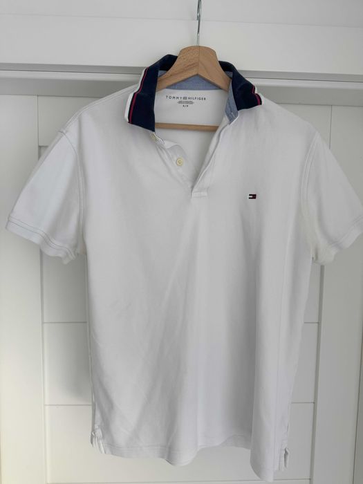 koszulka tommy hilfiger białe polo -Męska L