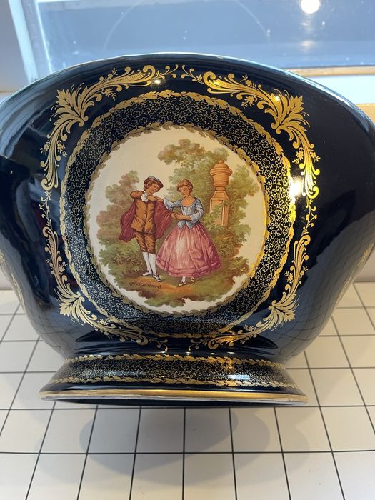 Masoni Limoges, placado a ouro 24quilates, pintado à mão