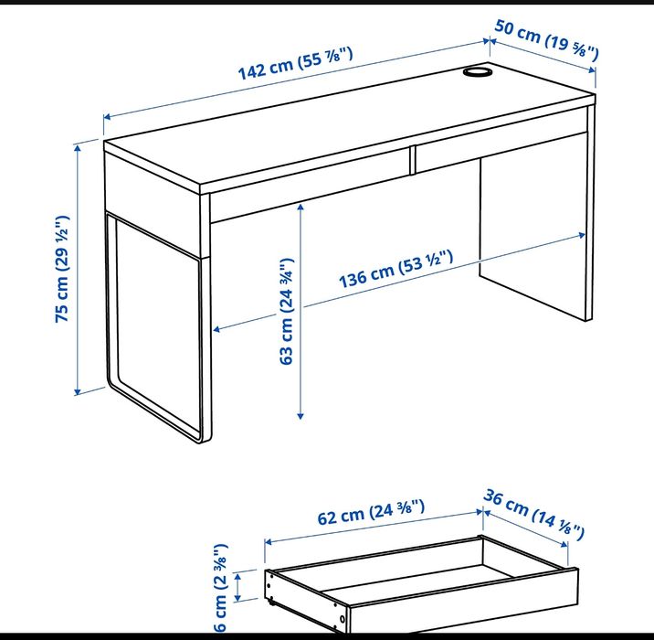 Secretaria MICKE 142 x 50 cm