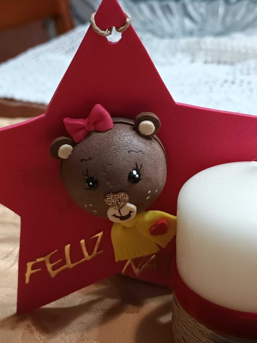 Vela + estrela de natal