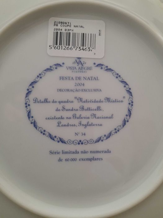 Prato decorativo de natal da vista alegre