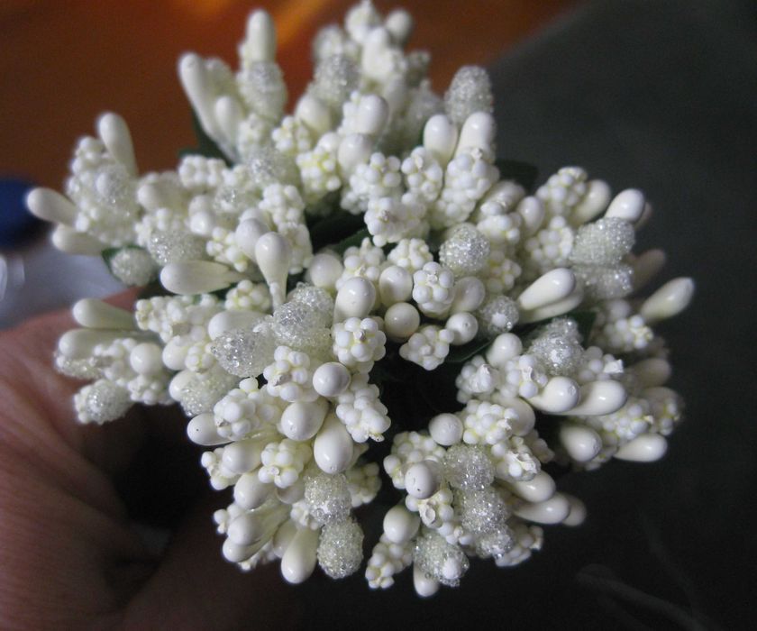 Conjunto de 2 Ramos de Flores Brancas Miniatura NOVOS
