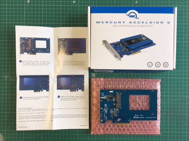 Placa PCIe OWC Mercury Accelsior para drive 2,5” Mac/PC, como nova