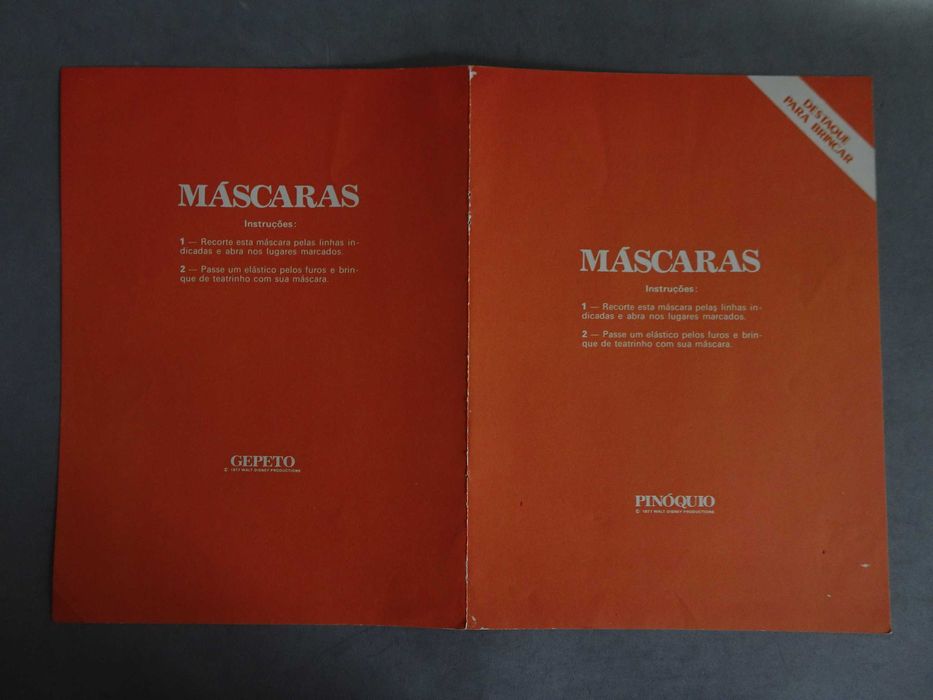 Máscaras Disney Pinóquio e Gepeto