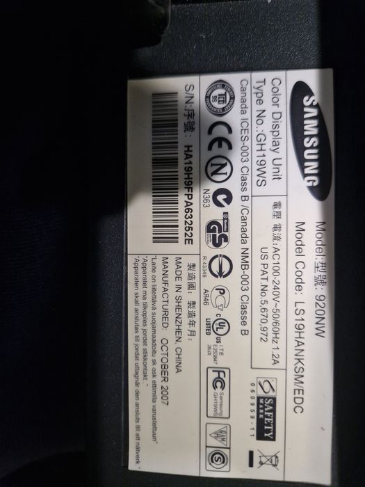 Samsung SyncMaster 920NW 19