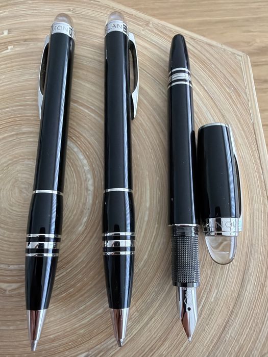 Conjunto Montblanc StarWalker (Tinteiro, Esferográfica, Lapiseira) + Bolsa Pele – Full Set
