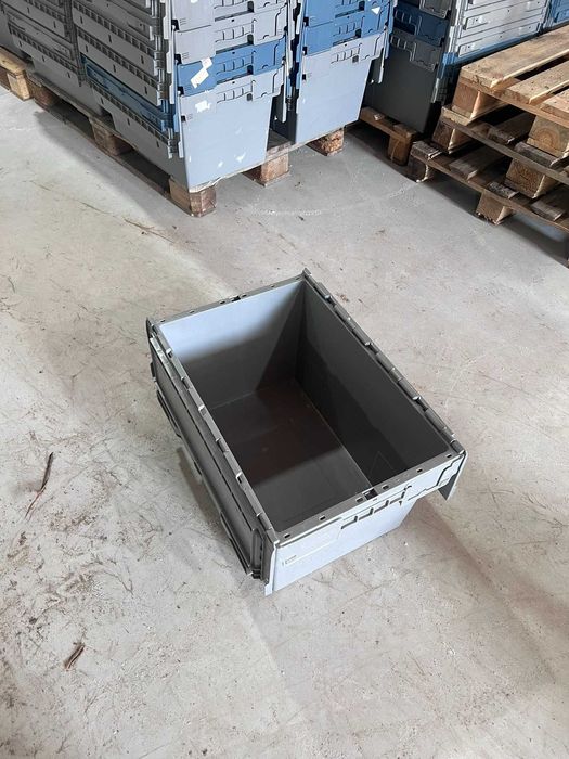 Пластиковий ящик N6433-ALC (багаторазова тара, з кришкою, харчова тара)