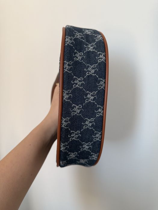 Сумка сумочка багет на плече текстильна джинсова mango