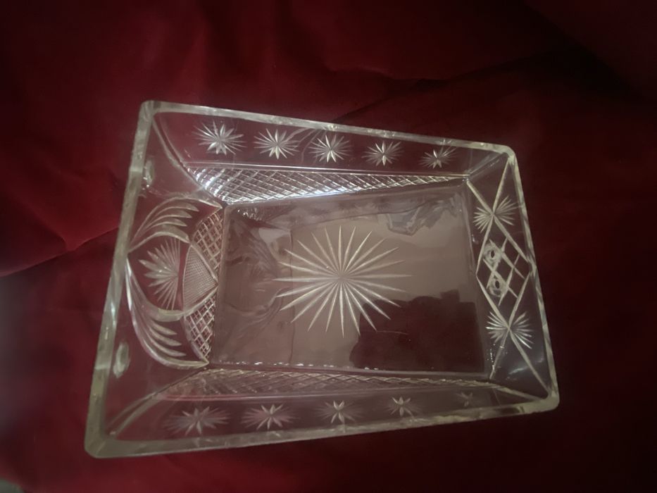 Base de queijeira em cristal lapidado