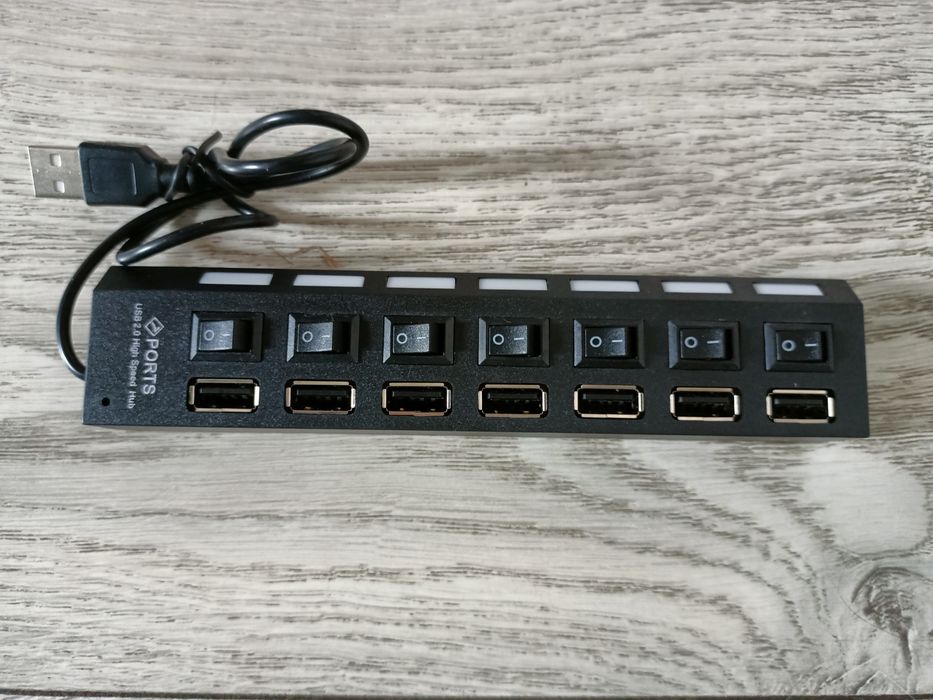 Hub USB Rozdzielacz 7 Portów Rozgałęźnik USB 3.0