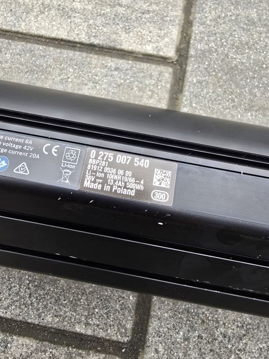 Bateria Akumulator BOSCH POWERTUBE 500Wh pionowa 38 cykli 90% sprawnoś