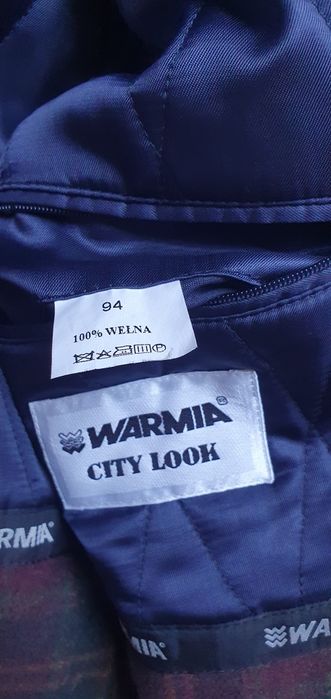 Warmia City Look płaszcz męski zimowy ocieplany wełna