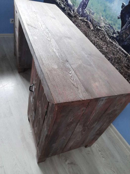 Drewniane solidne biurko, duże drewniane biurko  170x80x55