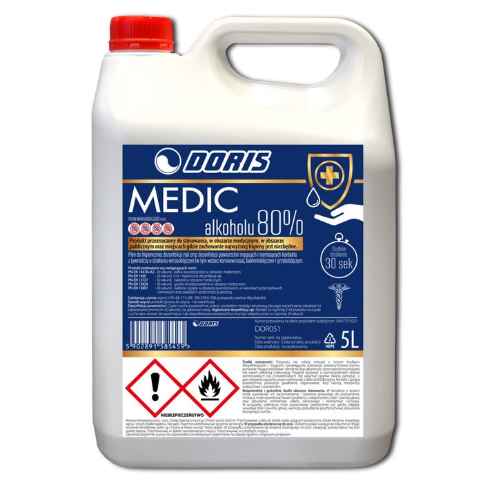 DORIS Medic Płyn do  dezynfekcji 80% 5L