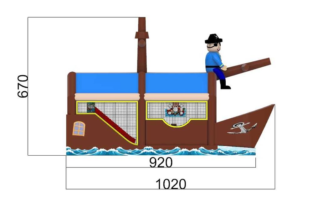 Insuflável canhão de bola pirata (novo)