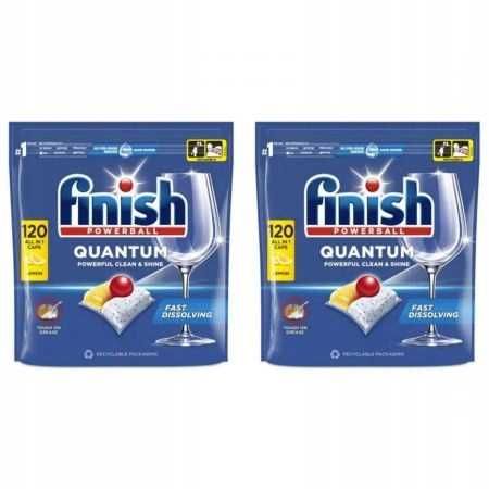 Finish Kapsułki do zmywarki Powerball Quantum Lemon All in One 2x120