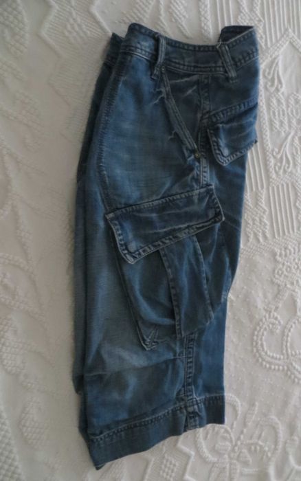 Calções 100 % ganga algodão, One Two One - USA  Classic Jeans - Nº 40