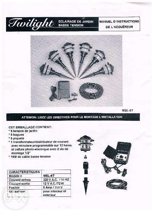 Iluminação de jardim - conjunto de 6 pontos de luz
