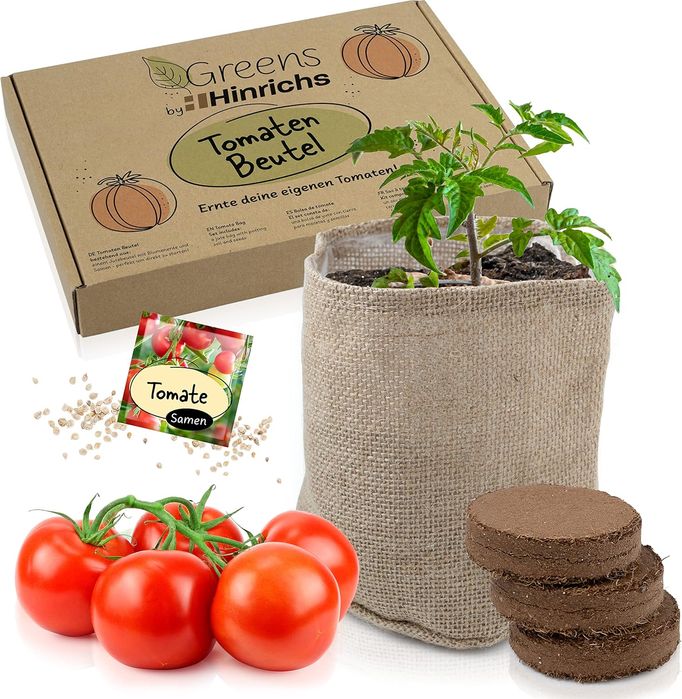 Zestaw do Uprawy Warzyw z Nasionami Pomidorów Ziemią i Jutowym Workiem