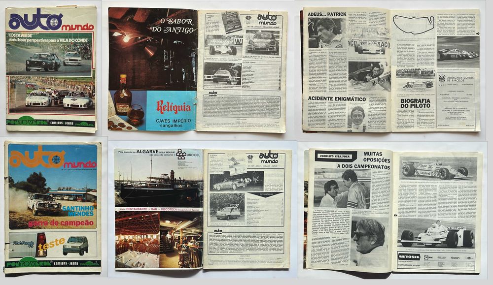 Coleção de revistas Auto Mundo de 1980, 1981, 1982, 1984