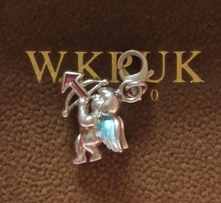 W.KRUK Duża zawieszka charms Amorek Cudny Oryginał srebro 925
