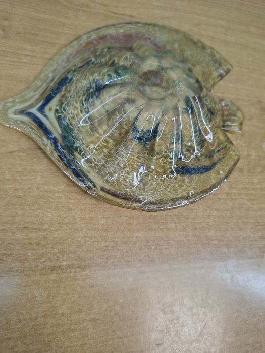 Ręcznie formowana patera / talerzyk artystyczny – szkło wielobarwne