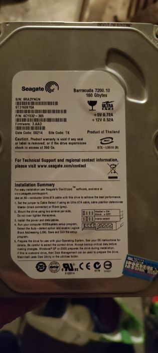Dysk twardy Segate 160gb