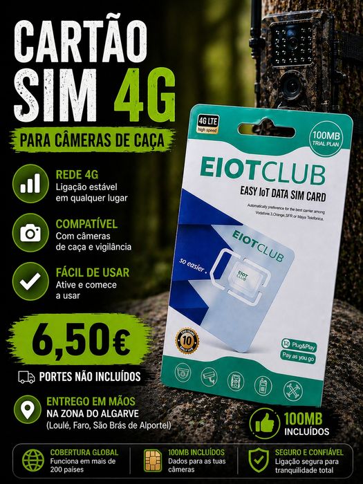 Cartões SIM 4G para câmeras de caça