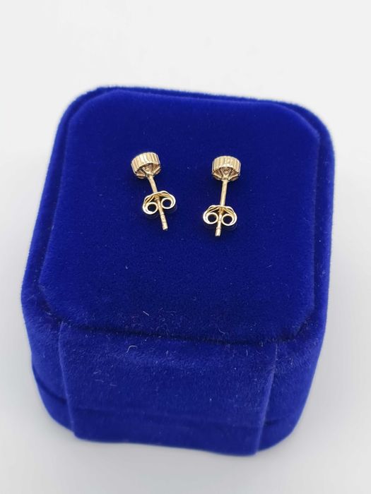 Śliczne złote kolczyki z cyrkonią 585 1,17g