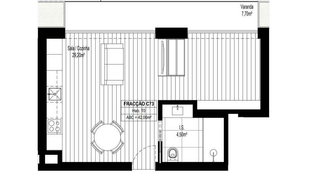 Apartamento T1 em construção
