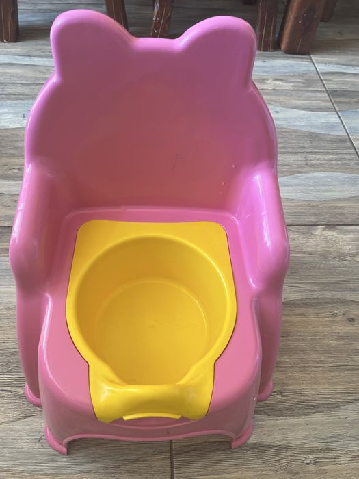 Горщик дитячий рожевий з жовтим