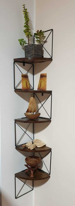 Loftowa narożna kwietnik dekoracja ścienna półka 5 poziomów