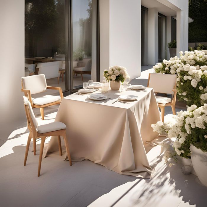 Obrus tkanina tarasowa Luza 140x180cm wanilia 110 x 150 [cm]