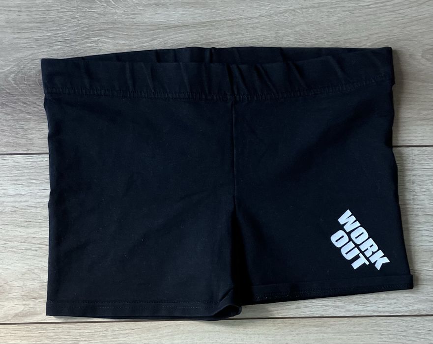 Czarne, sportowe stylowe spodenki/getry PIK S/158 cm poliester/elastan