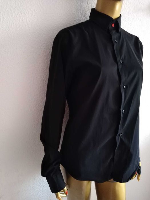 Camisa Manga Comprida Negra Mercato Slim Fit M