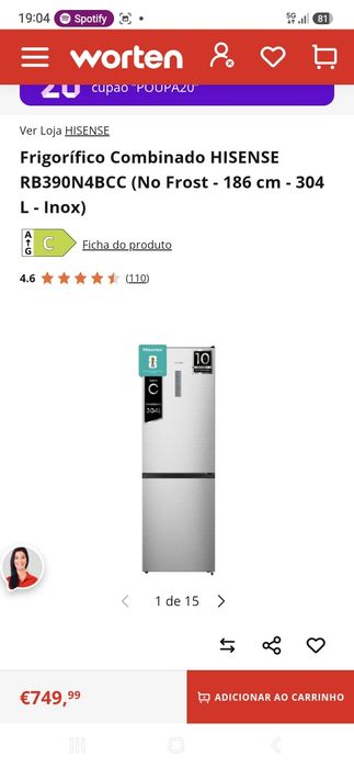 Combinado Hisense RB390N4BCC no frost