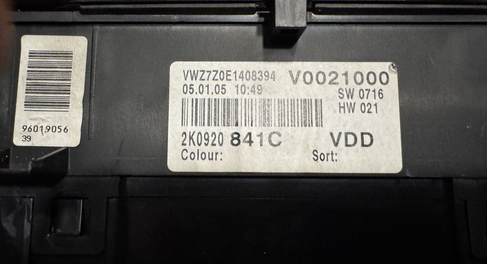 Quadrante VW Caddy 2K (2005)